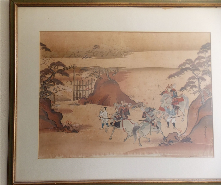 Japanese Wood Block Print - Framed and Matted - Artist Signed  - Framed and Matted - Frame Measures - 26" by 32" Art Measures 17" by 24"