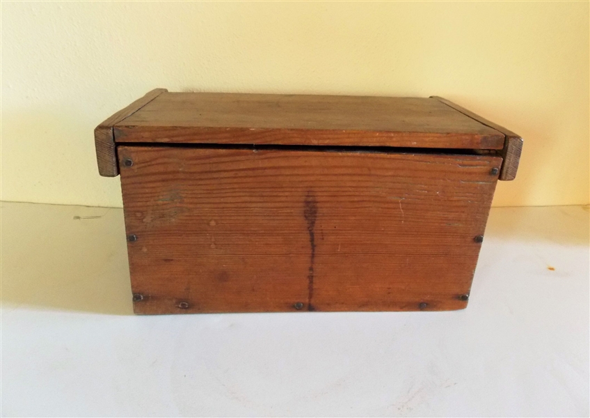 Pine Lift Top Document Box with Wood Hinges Measures 7" tall 13 1/4" by 7 3/4" 