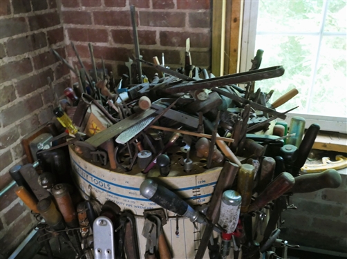 Popular Mechanics / Science Revolving Tool Holder - FULL of tools including Hammers, Wrenches, Screwdrivers, Snips, Etc.