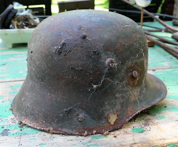 Metal Military Helmet and Letter 