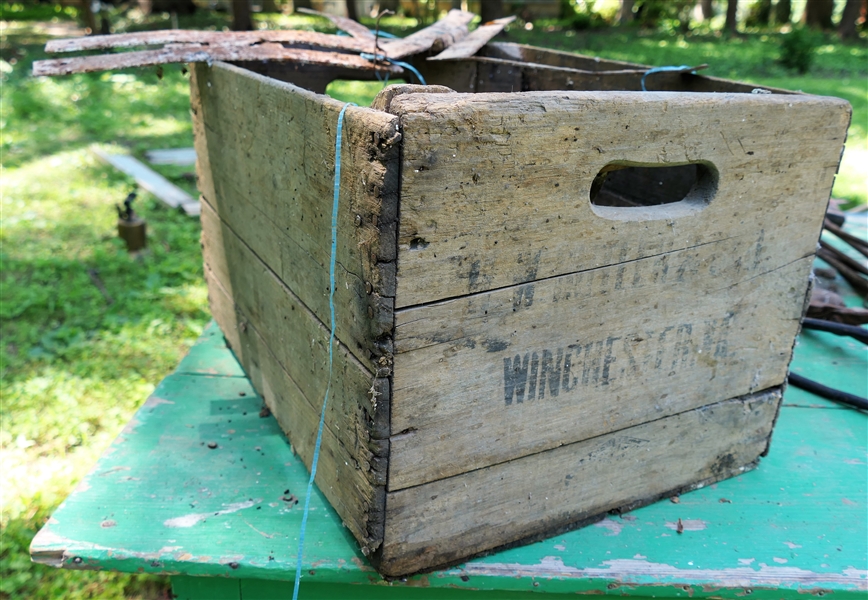 Winchester VA Wood Crate with Hinges, Auger, Knobs, Locks, and Planes