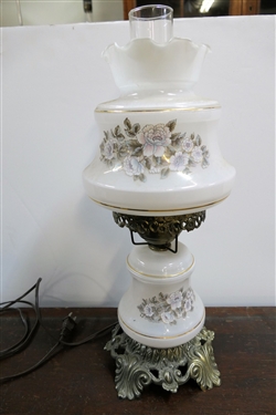Floral Decorated Table Lamp 18 1/2" Tall 