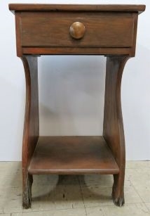 Single Drawer Night Stand - Measures 27 1/4" tall 15 1/2" by 13 1/2" - Damage to Feet
