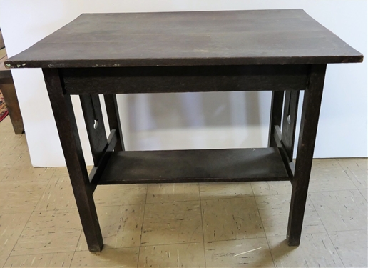 Mission Oak Table - Measures 28" tall 38" By 24" 