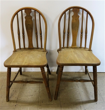 2 Small Shield Back Chairs - Measures 35" tall 