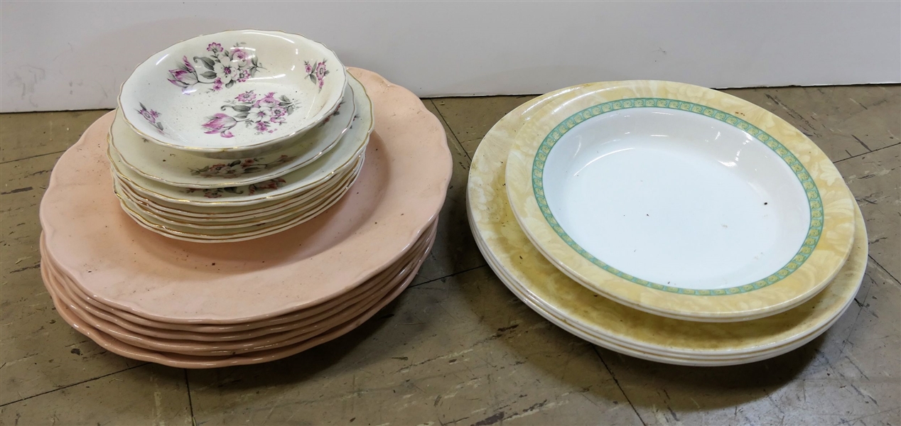 Lot of China including Peach Petal and Corning - 4 Corning Dining Plates