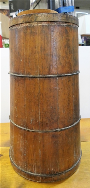 Wood Churn with Lid - Missing Dasher - Measures 20" tall 