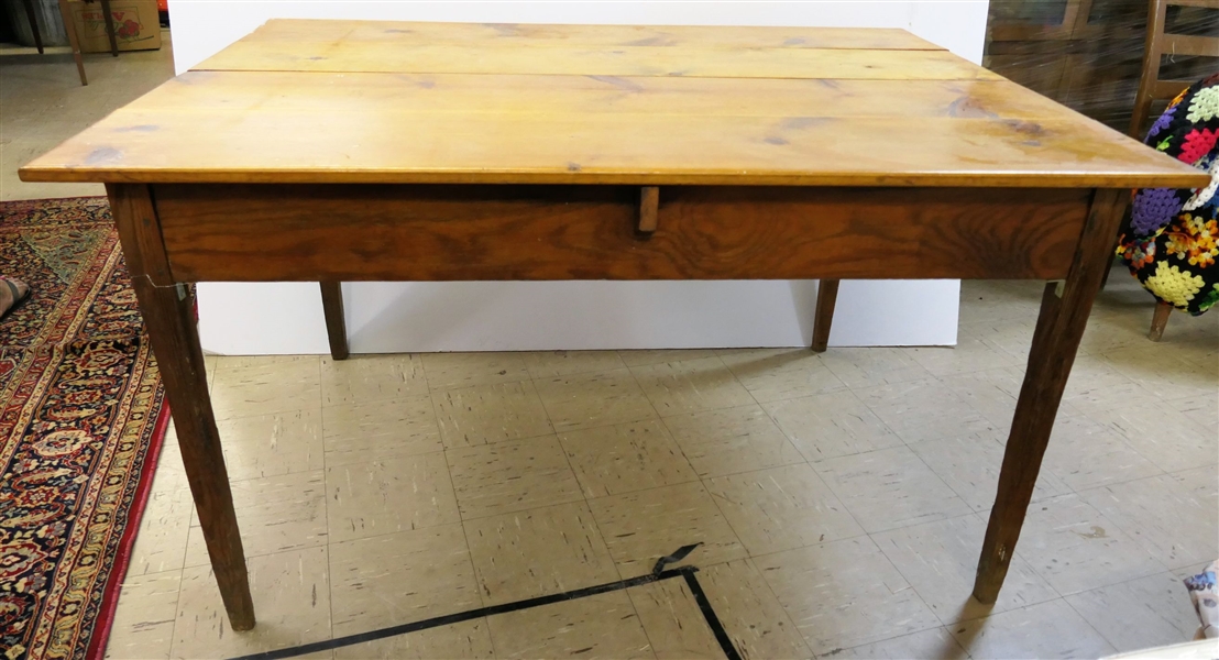 Table with Pegged Base and Modern Top - Measures 29" tall 53" by 41 1/2" 