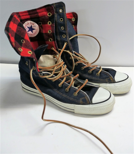 Converse All Star Shoes - Size 7 - Denim with Buffalo Check Lining - Very Clean