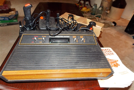 Atari Video Computer System With Controllers and Instructions  