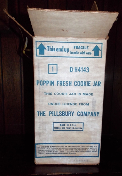 The Pillsbury Company Doughboy Cookie Jar by Anchor Hocking - In Original Box 