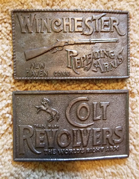 Winchester Repeating Arms Belt Buckle and Colt Revolvers Belt Buckle 