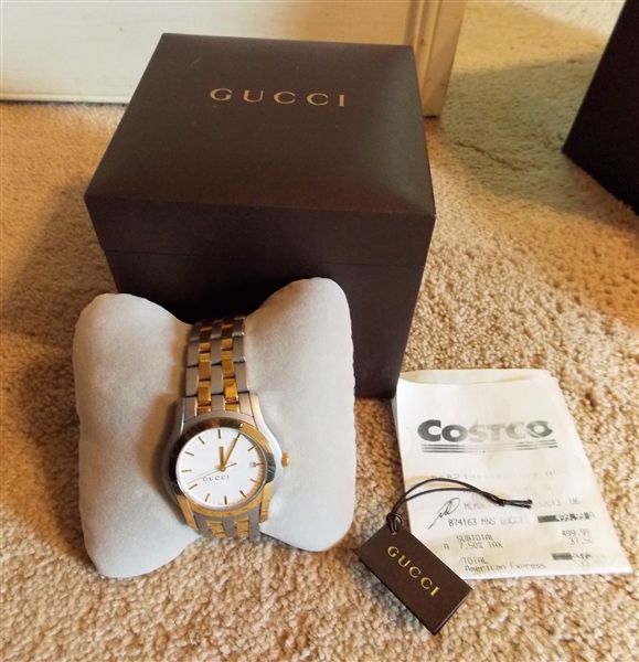 Gucci Wristwatch with Original Box, Tag, and Receipt