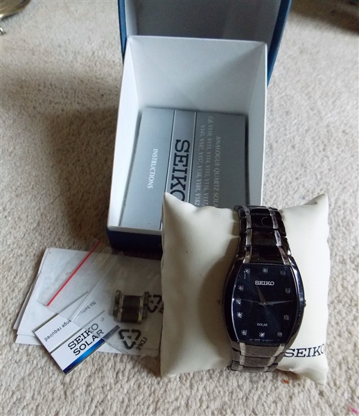 Seiko Solar Wristwatch - With Original Box and Receipt