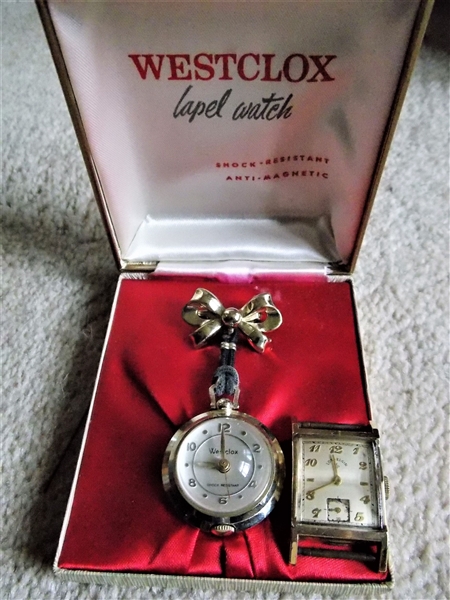 Westclock Lapel Watch in Original Box and Lord Elgin 14kt Gold Filled Watch