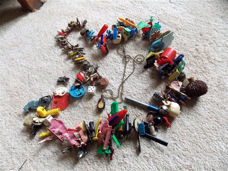 Lot of Cracker Jack Toys and Trinkets on Chain