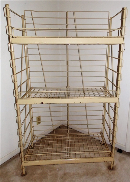 Metal Store Rack with Adjustable Shelves - Measures 64" tall 37" by 18"