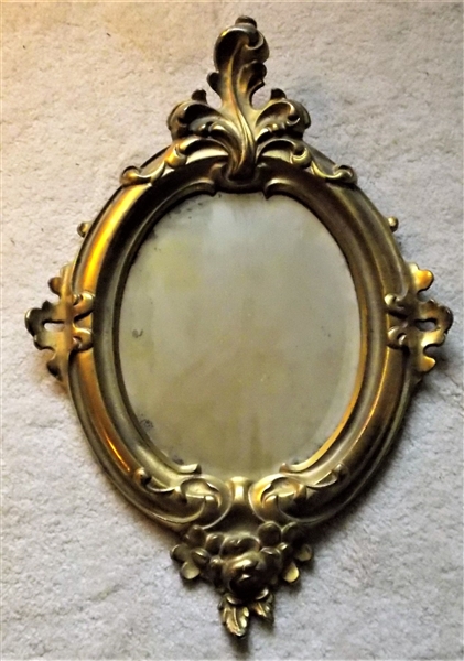 Brass Beveled Mirror - Measures 16" by 11 1/2"