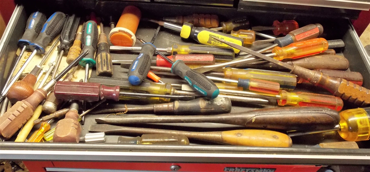2 Drawers of Tools including Screwdrivers of All Sizes and Pliers of All Sizes and Types