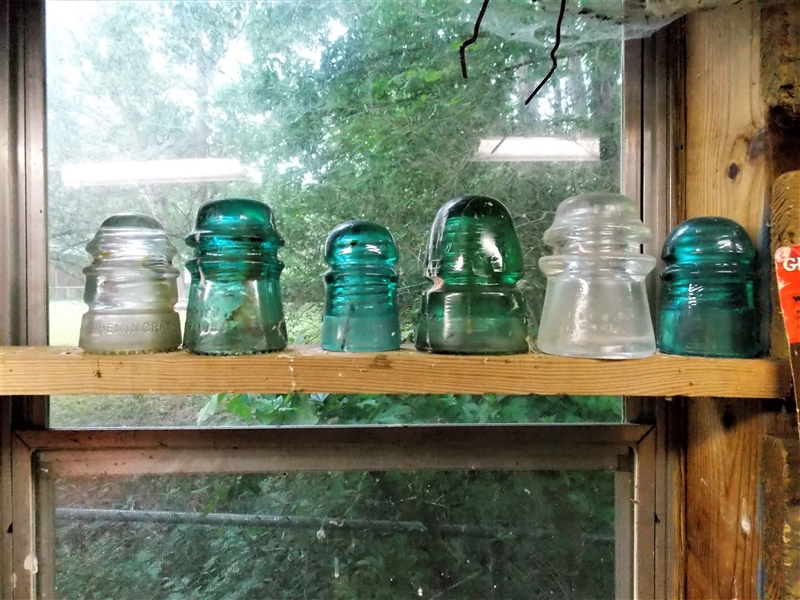 6 Glass Insulators 