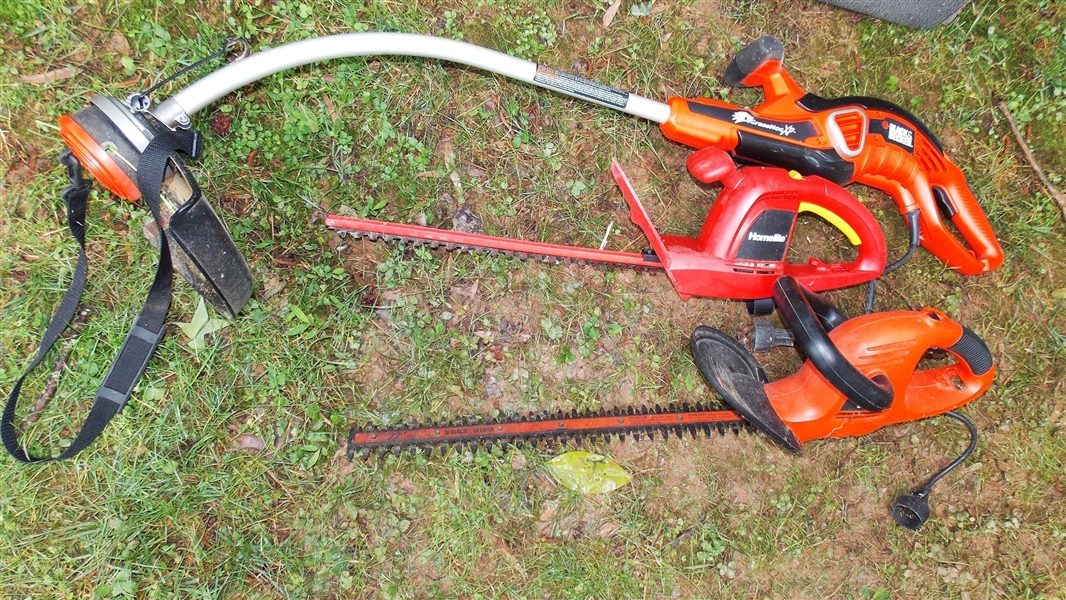 Black and Decker Electric Weedeater, Hedge Trimmers, and Homelite Hedge Trimmers