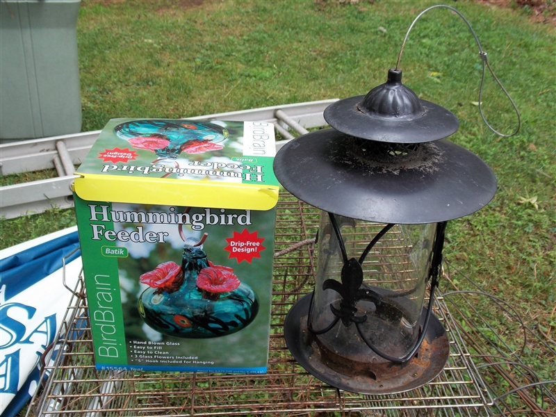 Glass Hummingbird Feeder and Other Bird Feeder