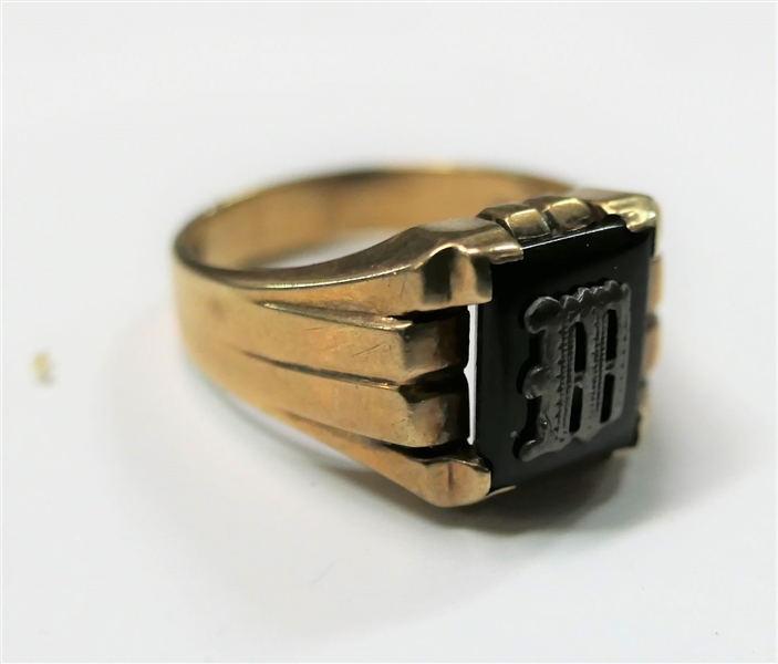 10kt Yellow Gold "W" Mens Signet Ring  by Crosby