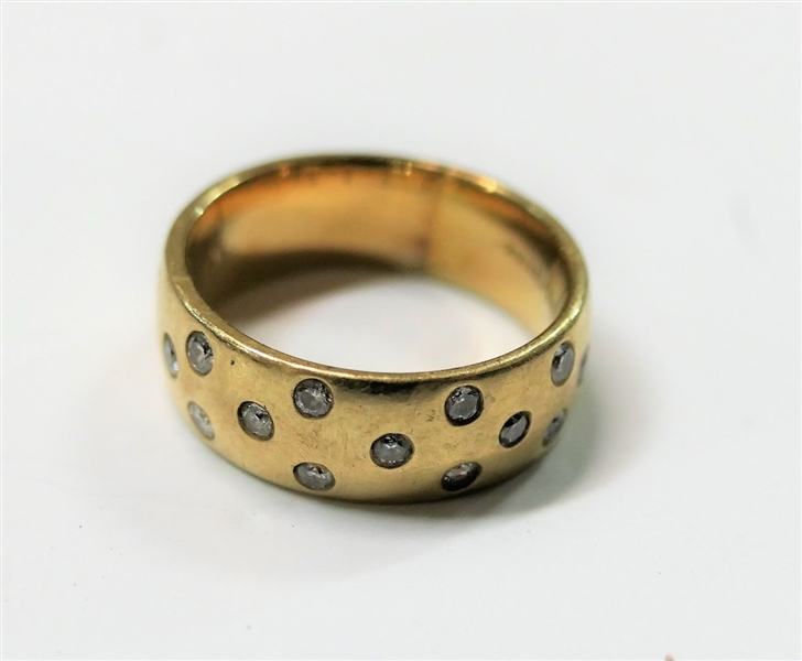 Womens 14kt Yellow Gold Ring with Inset Diamonds - by Kristina 