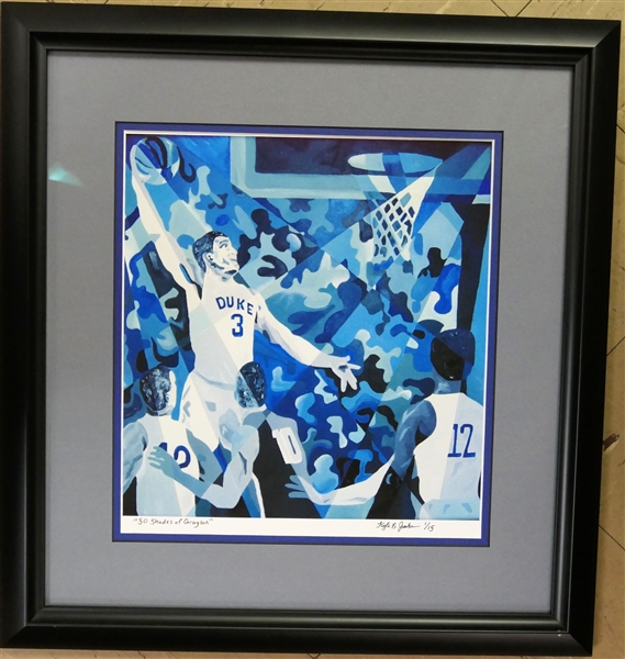 50 Shades of Grayson Duke Basketball Number 1/15 Print by Kyle B. Johnson - Framed and Matted with COA on Reverse - Measures 19" by 18" 