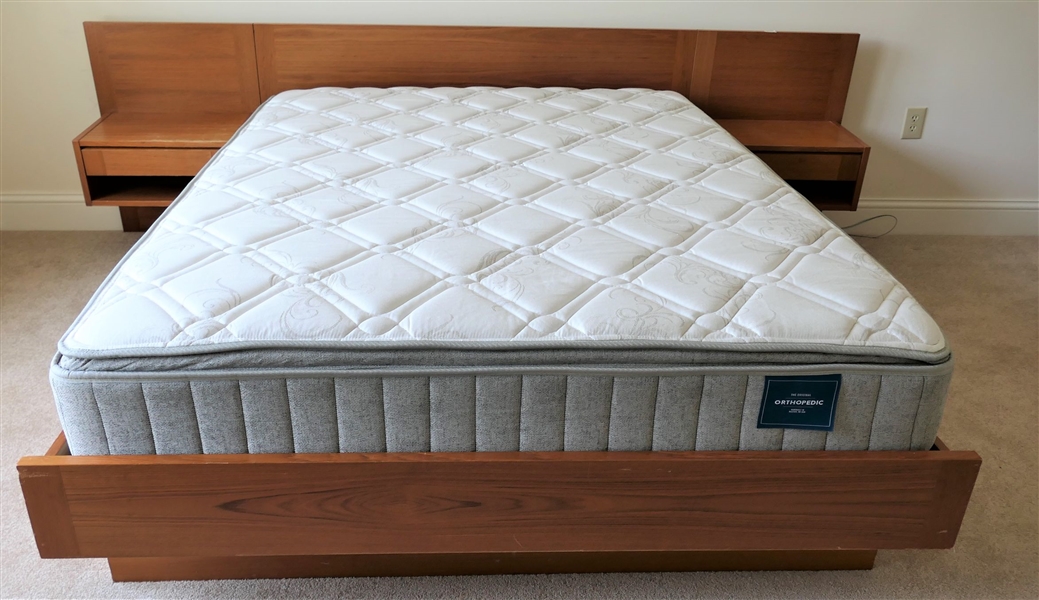 Full Sized Bed with  Storage Drawer Underneath - Rolled Slats - With Bedding - Has Some Wear