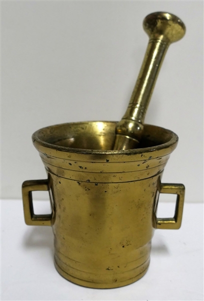 Brass Mortar and Pestle - 4" Tall