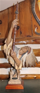 The Great Mystery by Stephen Herrero Native American Statue - Number 3/1200- MCSI 2006 - Measures 36 tall