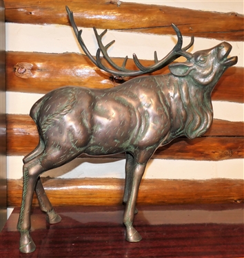 Large Brass Elk Statue - Measures - 20 tall 19 Long