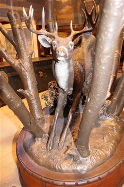Big Sky Carvers Deer Coffee Table with Glass Top - Measures 22 1/2 tall 36 by 28