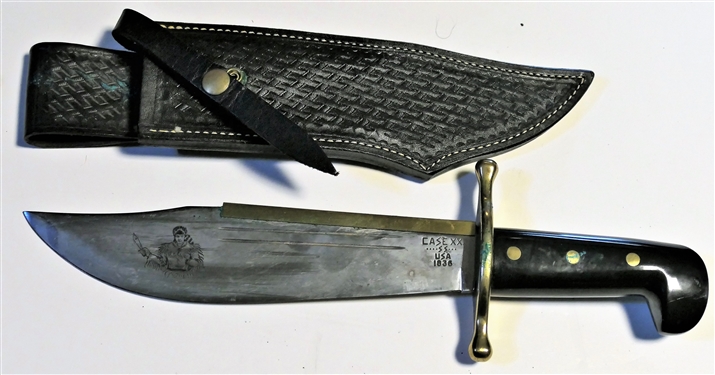 Large Case XX USA 1836 Bowie Style Knife in Leather Sheath - Measures 15 Long
