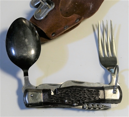 Camping Knife in Leather Holder