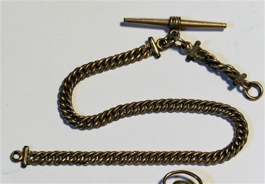 Hamilton 17 Jewel Pocketwatch - Gold Filled Case with Monogram  with Watch Chain - Watch Measures 2 Across