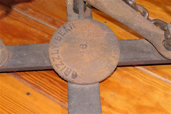 Grizzly Bear No. 6 - Bear Trap - Pat. 1856 - Measures Each Side Piece Measures 15 Center Trap Part Measures 17 1/2 by 17 1/2 10 1/2 tall