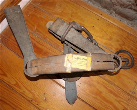 Grizzly Bear No. 6 - Bear Trap - Pat. 1856 - Measures Each Side Piece Measures 15 Center Trap Part Measures 17 1/2 by 17 1/2 10 1/2 tall