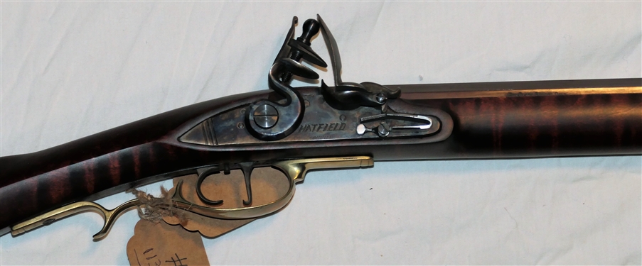 Hatfield .50 Caliber Black Powder Long Rifle - Beautiful Flame Mahogany Wood Stock