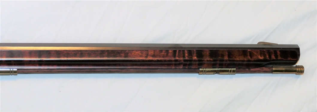 Hatfield .50 Caliber Black Powder Long Rifle - Beautiful Flame Mahogany Wood Stock