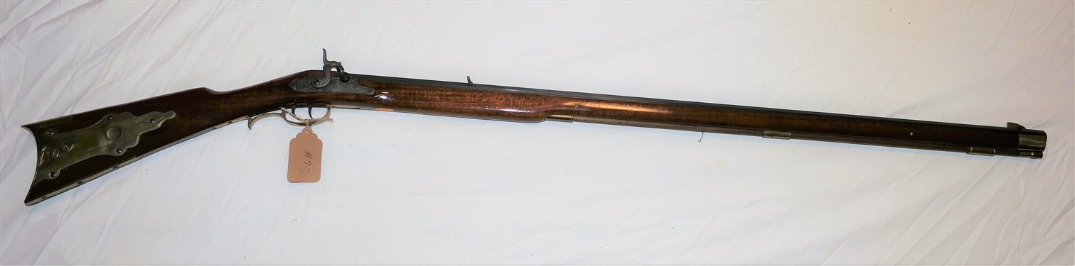 Connecticut Valley Arms Inc. .50 Caliber Black Powder Long Rifle- Made in Spain - Brass Patch Box - with Ram Rod -Engraved Brass Details