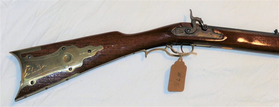 Connecticut Valley Arms Inc. .50 Caliber Black Powder Long Rifle- Made in Spain - Brass Patch Box - with Ram Rod -Engraved Brass Details