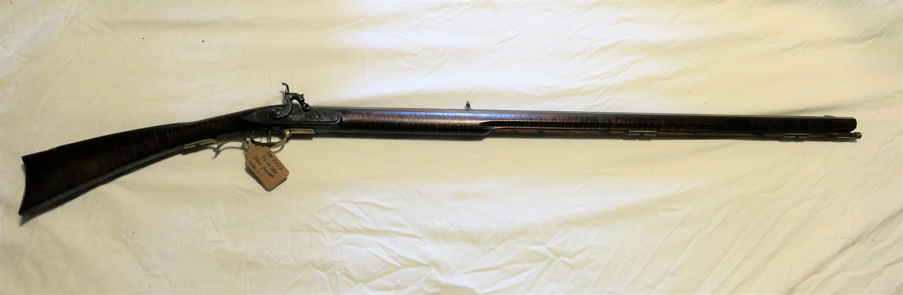 Hatfield .50 Caliber Black Powder Long Rifle - Beautiful Flame Mahogany Wood Stock