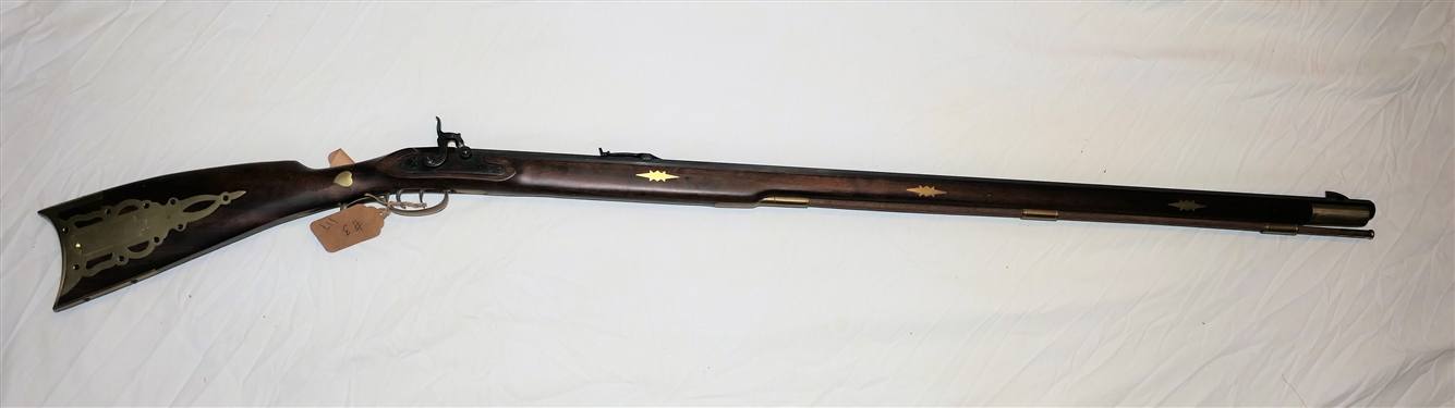 Traditions, INC. .50 Cal Black Powder Long Rifle - 1-66 - Brass Patch Box and Brass inlaid Starbursts and Hearts on Stock - Double Trigger