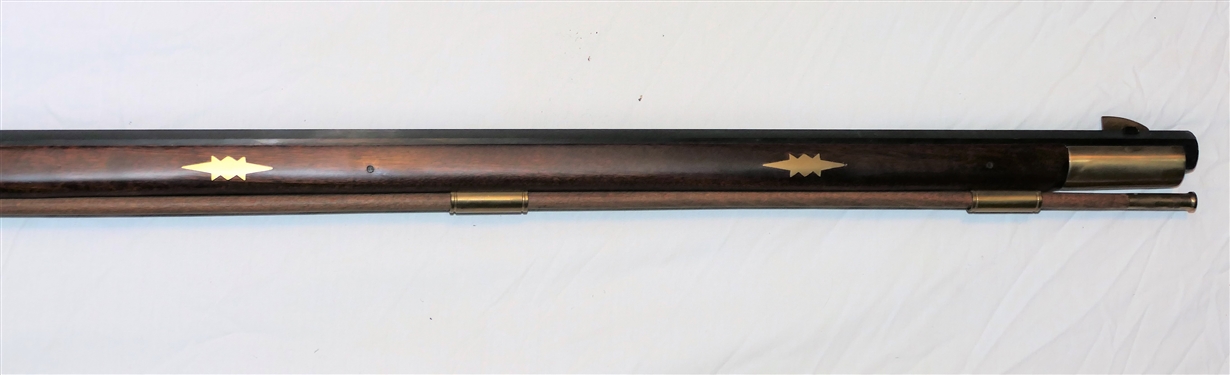 Traditions, INC. .50 Cal Black Powder Long Rifle - 1-66 - Brass Patch Box and Brass inlaid Starbursts and Hearts on Stock - Double Trigger
