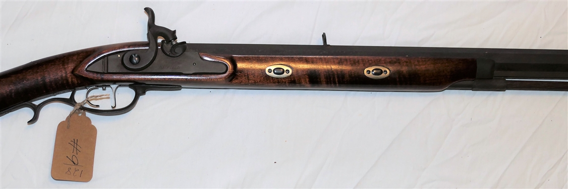 Hatfield .50 Caliber Black Powder Long Rifle - Beautiful Flame Mahogany Wood Stock - Some Rust on Ram Rod and Underside of Barrel