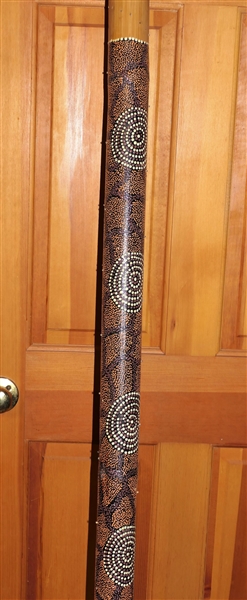 Hand Painted Bamboo Rain Stick - Measures 78" Long
