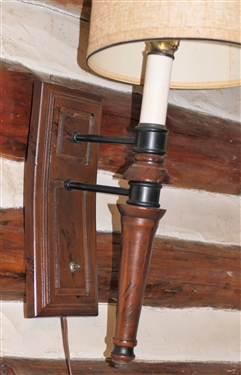 Pair of Hanging Lamps with Textured Shade - Measures 24 Long- Only 1 Pictured