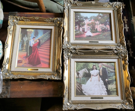 Three The Marks Collection Gone With The Wind Prints on Canvas- Each Measures 15 1/2 by 13 1/2  I Loved You Scarlet Marry A Southerner and Tara